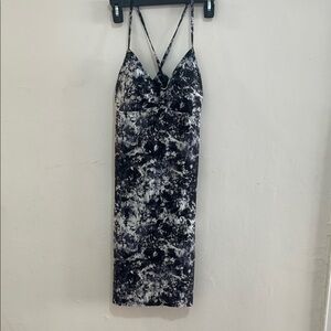 Athleta Blue and White Spaghetti Strap Slip Dress